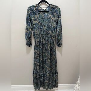 Elegant Paisley Print Dress